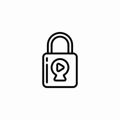 video content lock icon sign vector