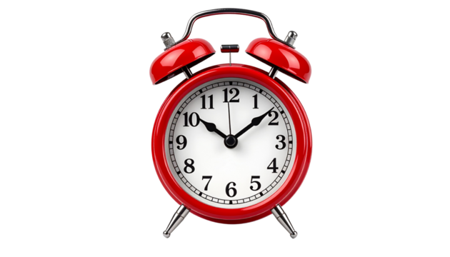Alarm Clock PNG, Classic Wake Up Clock, Transparent Background, Time and Reminder Icon