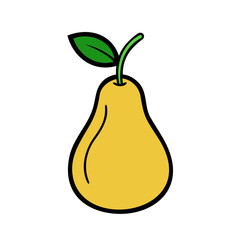 Colored pear. Pear icon isolated on white background. Vector illustration.