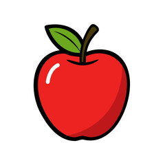 Colored apple. Apple icon isolated on white background. Vector illustration.