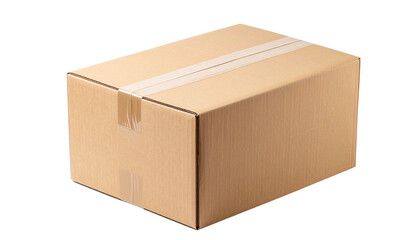 Parcel Cardboard Box PNG, Brown Shipping Package, Transparent Background, Delivery and Logistics Symbol