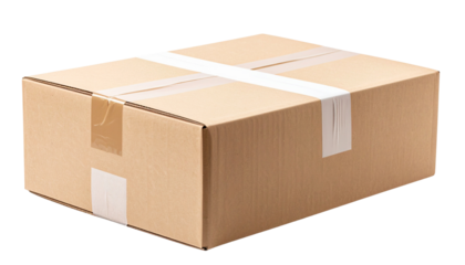 Parcel Cardboard Box PNG, Brown Shipping Package, Transparent Background, Delivery and Logistics Symbol