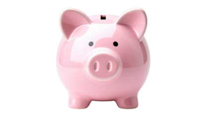 Piggy Bank PNG, Pink Coin Saver, Transparent Background, Money Savings and Finance Symbol