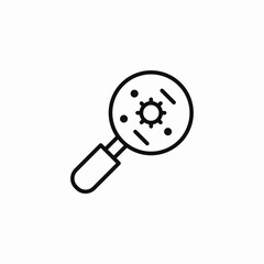 bacteria magnifying glass icon sign vector