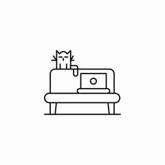 messy workspace icon sign vector