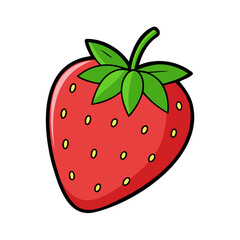 Obraz premium Colored strawberry. Strawberry icon isolated on white background. Vector illustration.