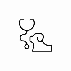 stethoscope on dog icon sign vector