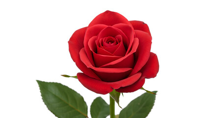 Beautiful red rose flower blooming isolated on white background floral botanical stock photo image