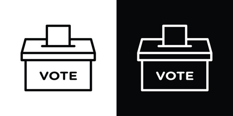 Voting icon. Vector linear icon isolated in black and white