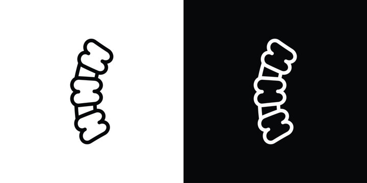 Spine icon. Vector linear icon isolated in black and white