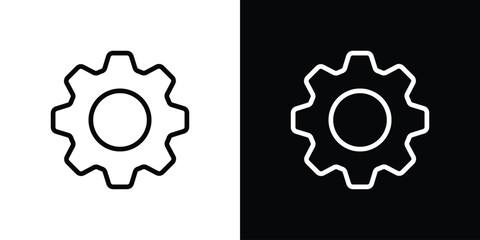 Settings icon. Vector linear icon isolated in black and white