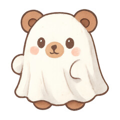 Fototapeta premium PNG Cute bear ghost illustration.