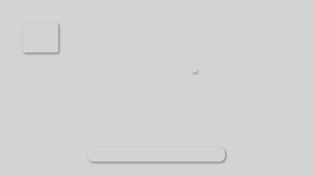 Text box layout animation with embossed effect on grey background. 4K text box animated perfect for titles, text, presentations, tech, and motion graphics.