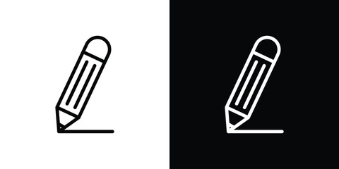 Pencil icon. Vector linear icon isolated in black and white