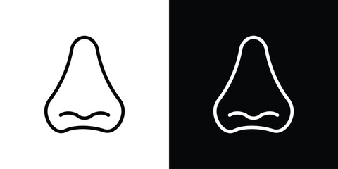 Nose icon. Vector linear icon isolated in black and white