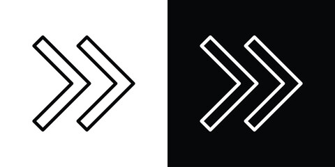 Next arrow icon. Vector linear icon isolated in black and white