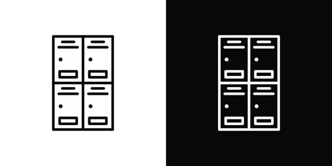 Lockers icon. Vector linear icon isolated in black and white
