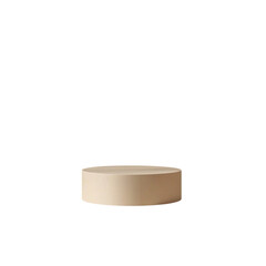 Beige cylindrical product podium stage design for professional presentations and product showcases