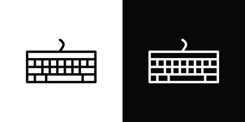 Keyboard icon. Vector linear icon isolated in black and white