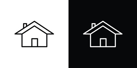House icon. Vector linear icon isolated in black and white