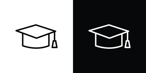Education icon. Vector linear icon isolated in black and white
