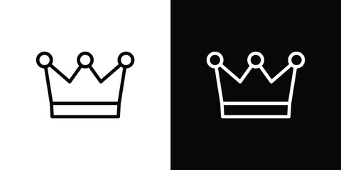Crown icon. Vector linear icon isolated in black and white