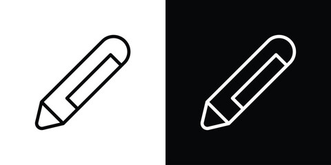 Crayon icon. Vector linear icon isolated in black and white