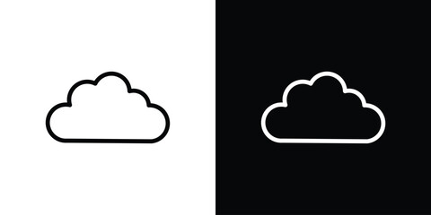 Cloud icon. Vector linear icon isolated in black and white