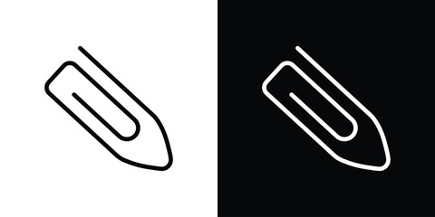 Clip icon. Vector linear icon isolated in black and white