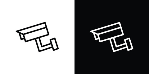 CCTV icon. Vector linear icon isolated in black and white