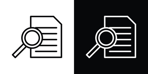 Case study icon. Vector linear icon isolated in black and white