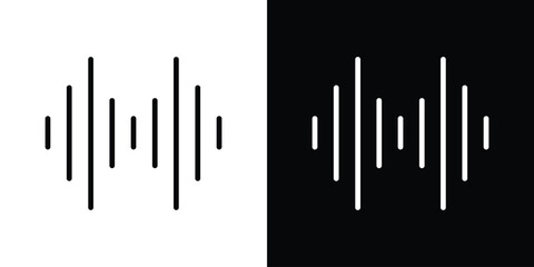 Audio icon. Vector linear icon isolated in black and white