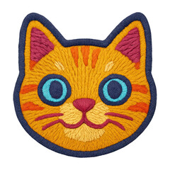 PNG Colorful embroidered cat patch