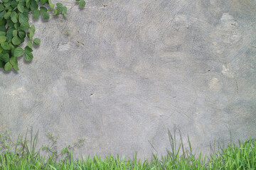 Textured gray wall with greenery in corners. Suitable for naturethemed designs, outdoor concepts, environmentrelated content, ecofriendly campaigns.