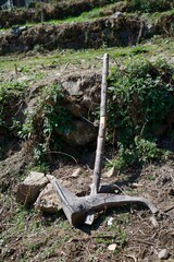 Traditional old farming tools in Himalayan village