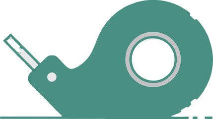 Green Tape Dispenser Icon, Office Supply Tape Roll, Teal Adhesive Tape Graphic, Simple Tape Dispenser Illustration, Flat Design Tape Icon