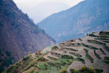 Farm land on the mountain village 