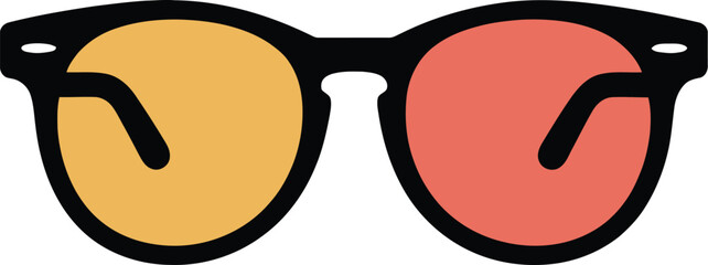 Retro Sunglasses Icon, Colorful Glasses Illustration, Summer Style Sunglasses, Trendy Eyeglasses Graphic, Vintage Spectacles Clipart