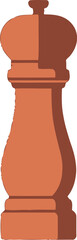 Orange Pepper Mill, Wooden Pepper Grinder, Spice Mill Illustration, Kitchen Utensil Graphic, Culinary Peppermill Image
