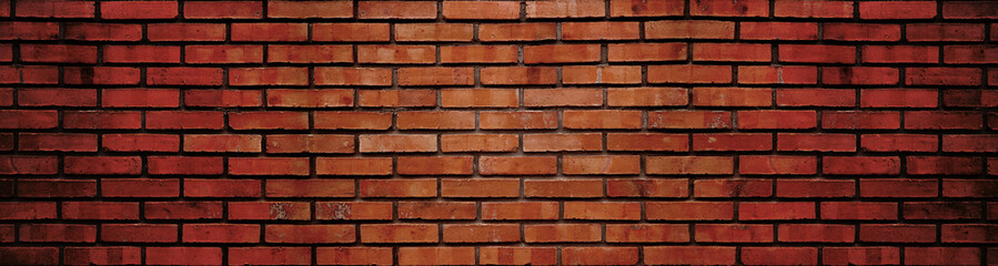 Red brick wall with dark edges, versatile background for urban designs, construction websites, or industrial brochures. Ideal for gritty visual projects.