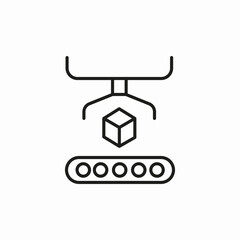 package on conveyor icon sign vector