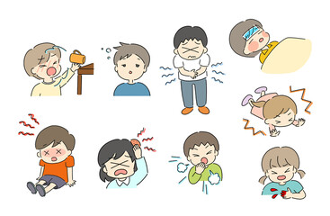 子供のケガ・病気のイラスト