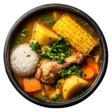Sancocho de Gallina - depict a hearty soup with Sancocho de Gallina Traditional Colombian Chicken Stw