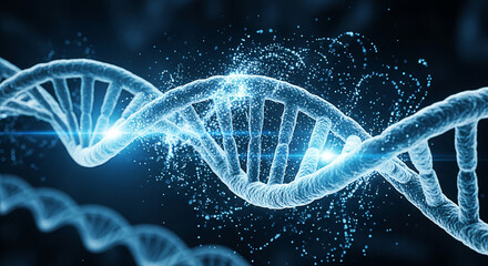 Dna structure illustration for science genetics and medical research concept design graphics artwork