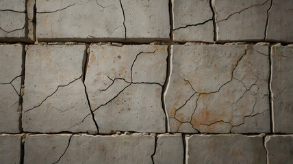 Obraz premium Cracked Stone Tiles A Study in Texture and Age