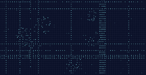 Abstract vector tech background with digital grid and circuit patterns.