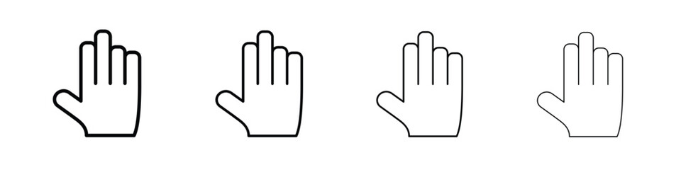 Stop icon symbol pictogram set