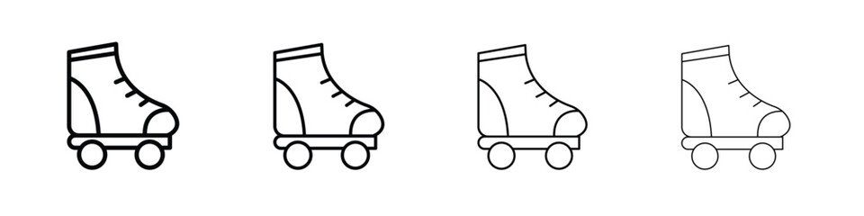 Roller skates icon symbol pictogram set