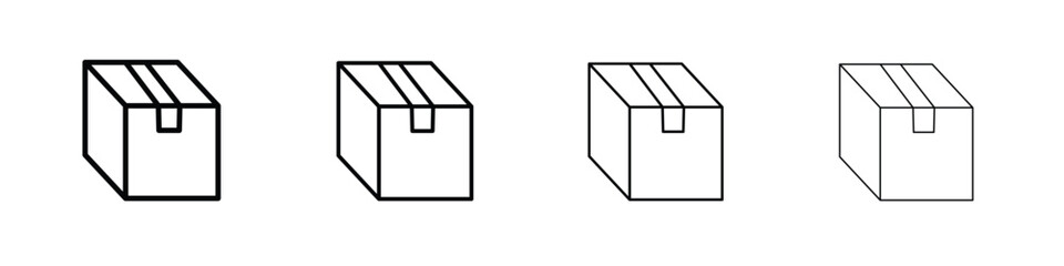 Package icon symbol pictogram set
