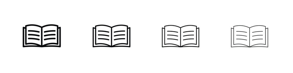 open book icon symbol pictogram set